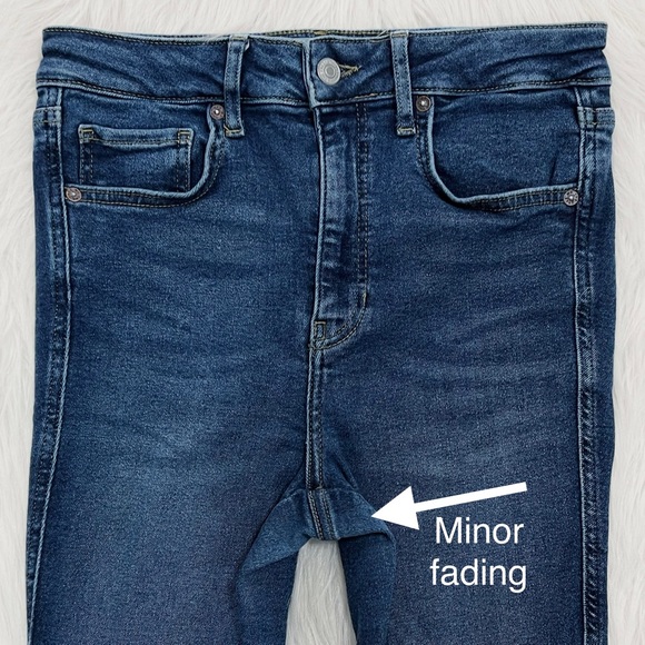 Free People Fringe Hem High Waist Medium Wash Skinny Ankle Jeans - Picture 11 of 11